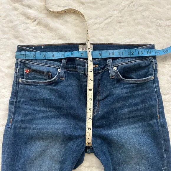 Hudson Natalie Mid-Rise Straight Ankle Cuff Jeans Size 29 Med Wash EUC - Picture 3 of 7